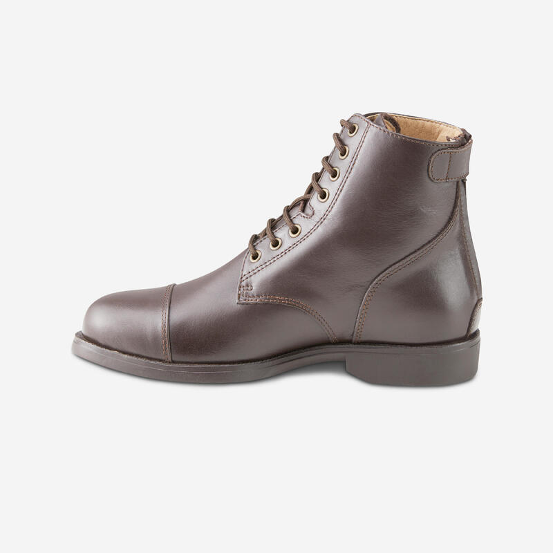 Boots équitation cuir paddock lacets Adulte - 560 marrons