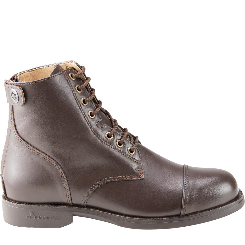 Boots équitation cuir paddock lacets Adulte - 560 marrons