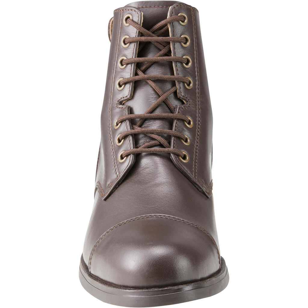 Adult Lace-Up Horse Riding Leather Jodhpur Boots 560 - Brown