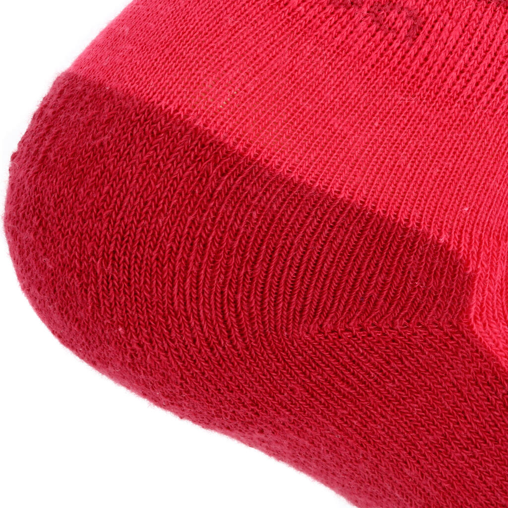 CALCETINES SENDERISMO NIÑOS MID MH100 X2 ROJO BLANCO