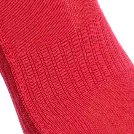 Kids’ hiking socks MH100 Pink/Grey packaged as 2 pairs