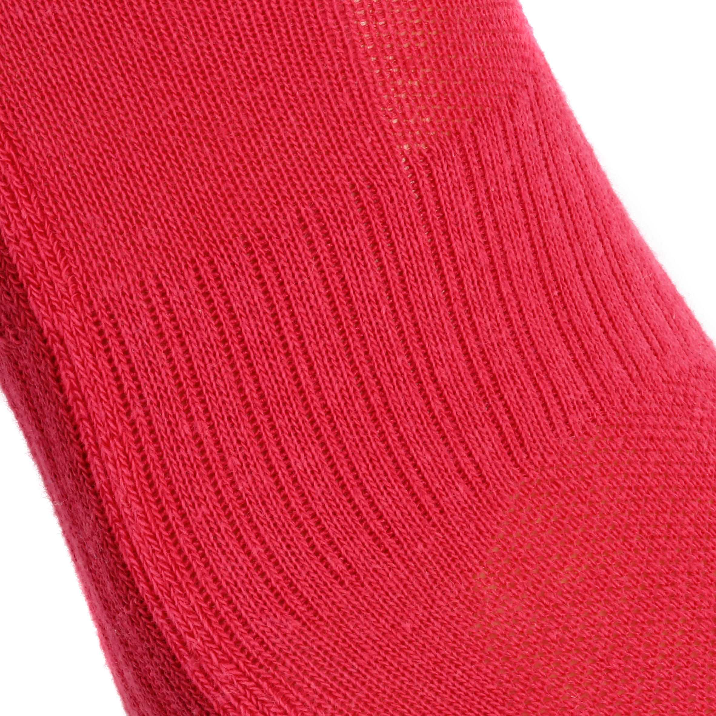 Kids’ hiking socks MH100 Pink/Grey packaged as 2 pairs 7/9