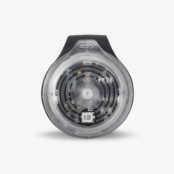 Small red flashing clip-on safety light