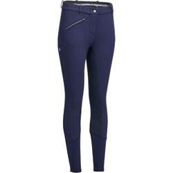 Pantalon chaud fond de peau équitation femme VICTORIA marine