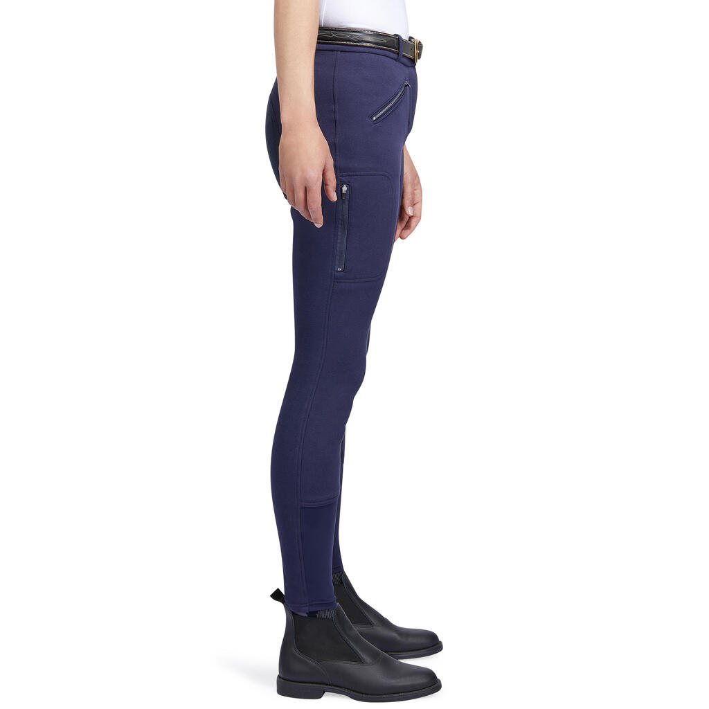 Women's Horse Riding Full Seat Warm Jodhpurs Victoria - Navy