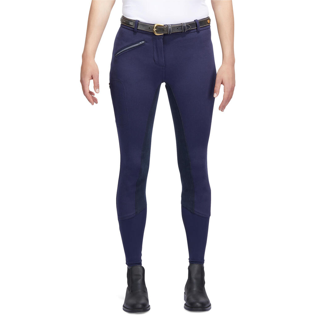 Women's Horse Riding Full Seat Warm Jodhpurs Victoria - Navy