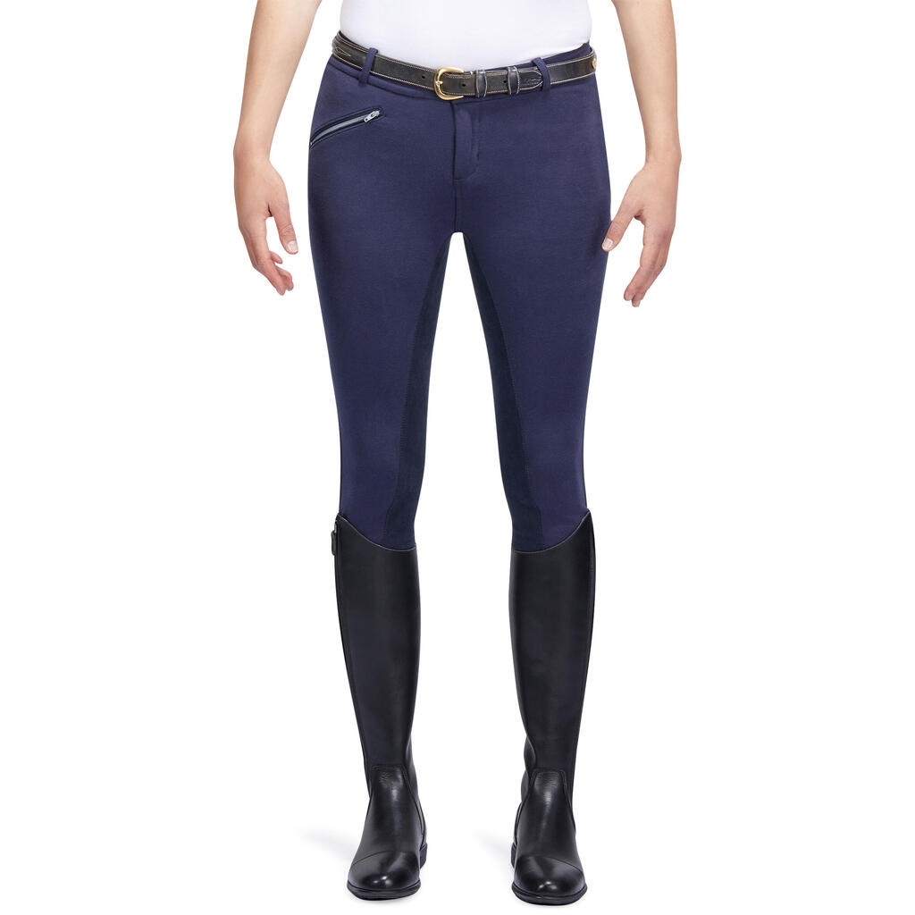 Women's Horse Riding Full Seat Warm Jodhpurs Victoria - Navy