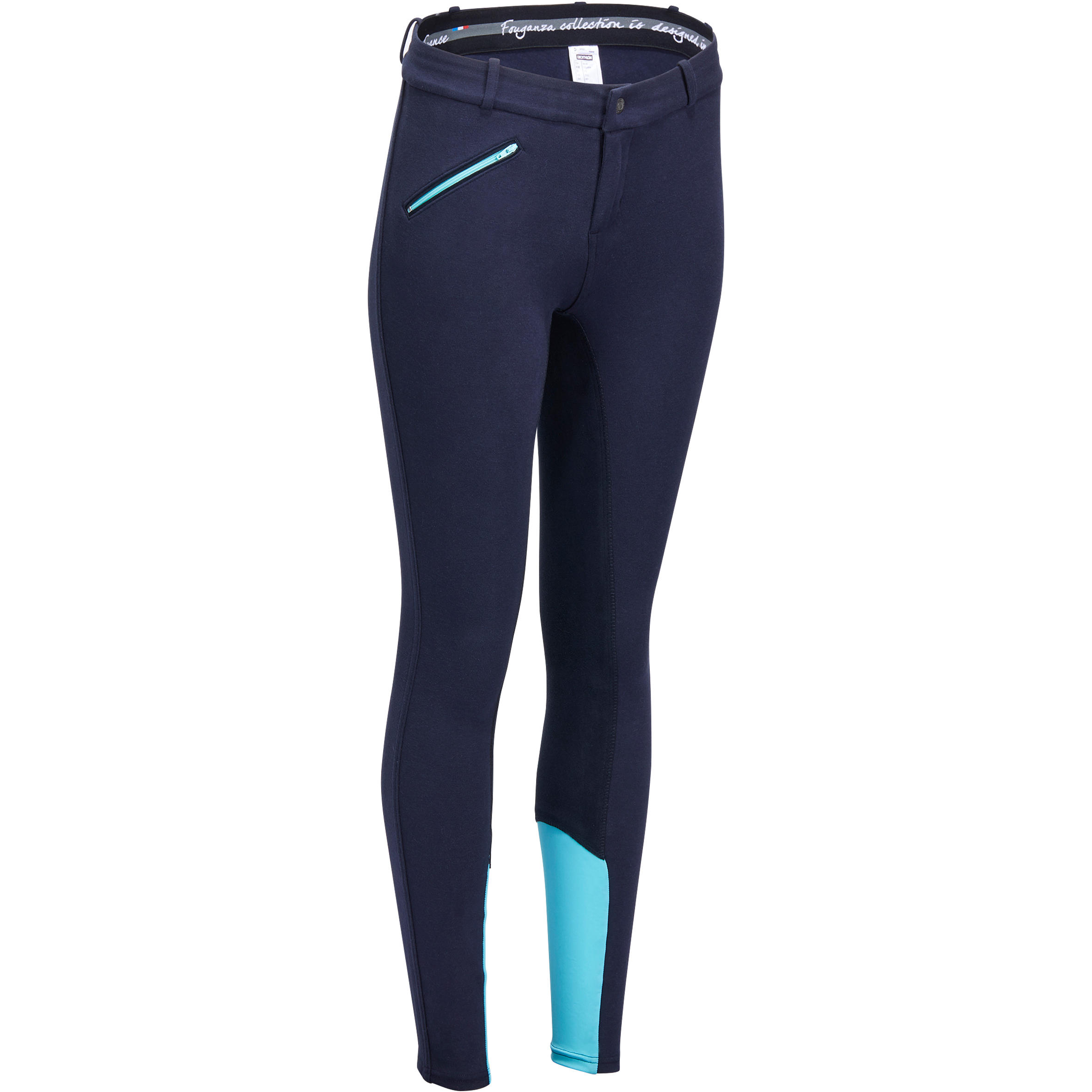 BR180 Women's Horse Riding Full Seat Jodhpurs - Navy 1/2