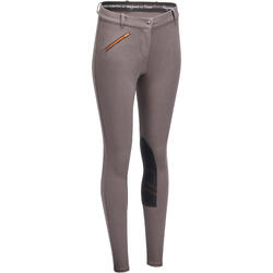 Pantaloni equitazione donna 140 rinforzi antiscivolo marroni