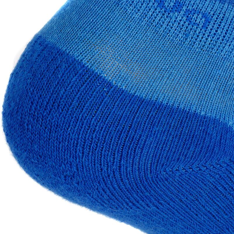 2 paires de chaussettes de randonnée enfant MH100 bleues/grises