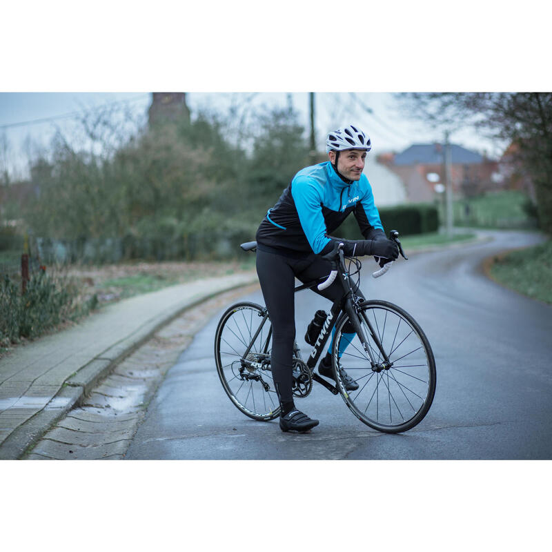 CUISSARD LONG VELO ROUTE AVEC BRETELLES HOMME TEMPS FROID 500 NOIR