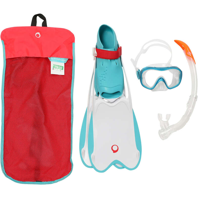 SUBEA R'gomoove Snorkelling Set White Turquoise Decathlon