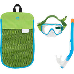 FMS 100 freediving fins mask snorkel kit for children green blue