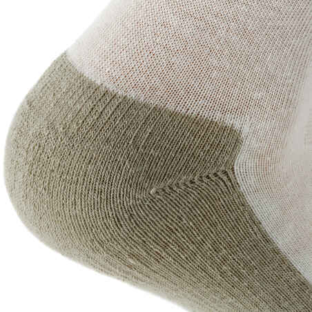 Country walking socks - NH100 High - X2 pairs - beige