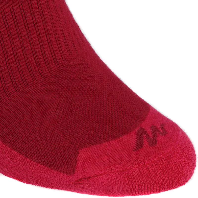 2 paires de chaussettes de randonnée nature tiges haute adulte Arpenaz 50 Rose.