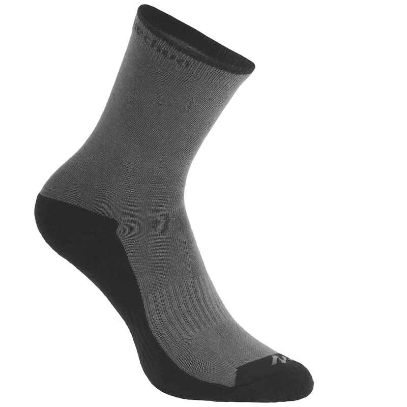 Country walking socks - NH100 High - X2 pairs - grey