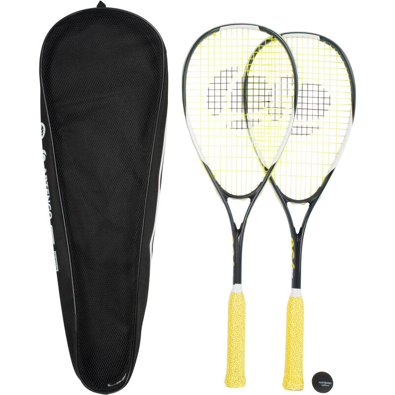 Felnőtt squashütő szett, 165g , 2 ütő, 1 labda, 1 táska