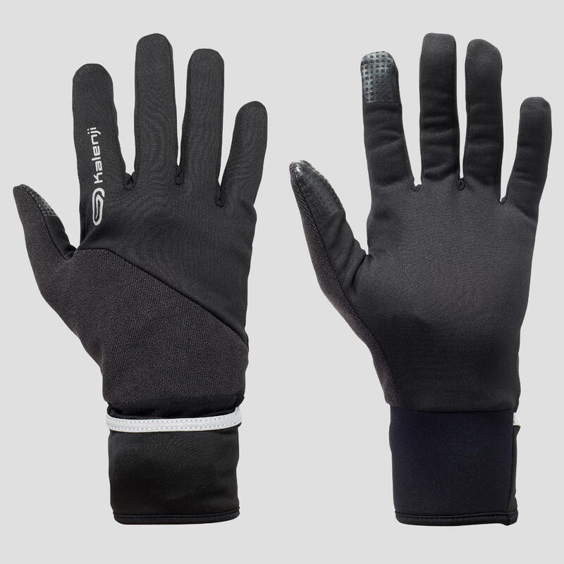 GUANTES DE RUNNING EVOLUTIV TÁCTILES NEGRO MANOPLA adicional integrada 