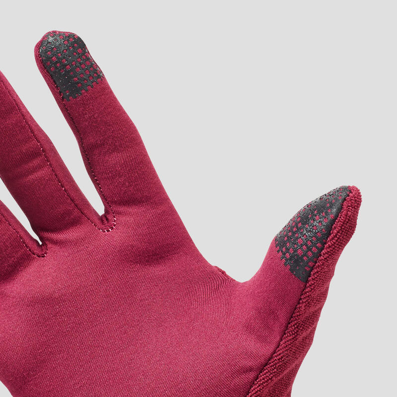 GUANTES DE RUNNING EVOLUTIV TÁCTILES VIOLETA ROSA MANOPLA adicional integrada 