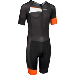 COMBINAISON TRIFONCTION 900 NOIR BLANC MANCHES COURTES TRIATHLON