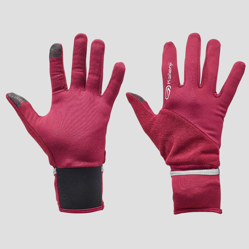 GUANTES DE RUNNING EVOLUTIV TÁCTILES VIOLETA ROSA MANOPLA adicional integrada 