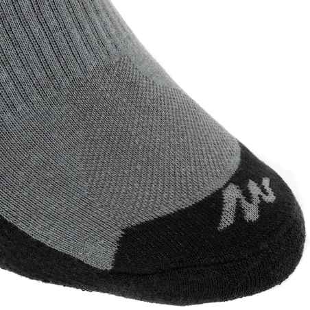 Country walking socks - NH100 High - X2 pairs - grey