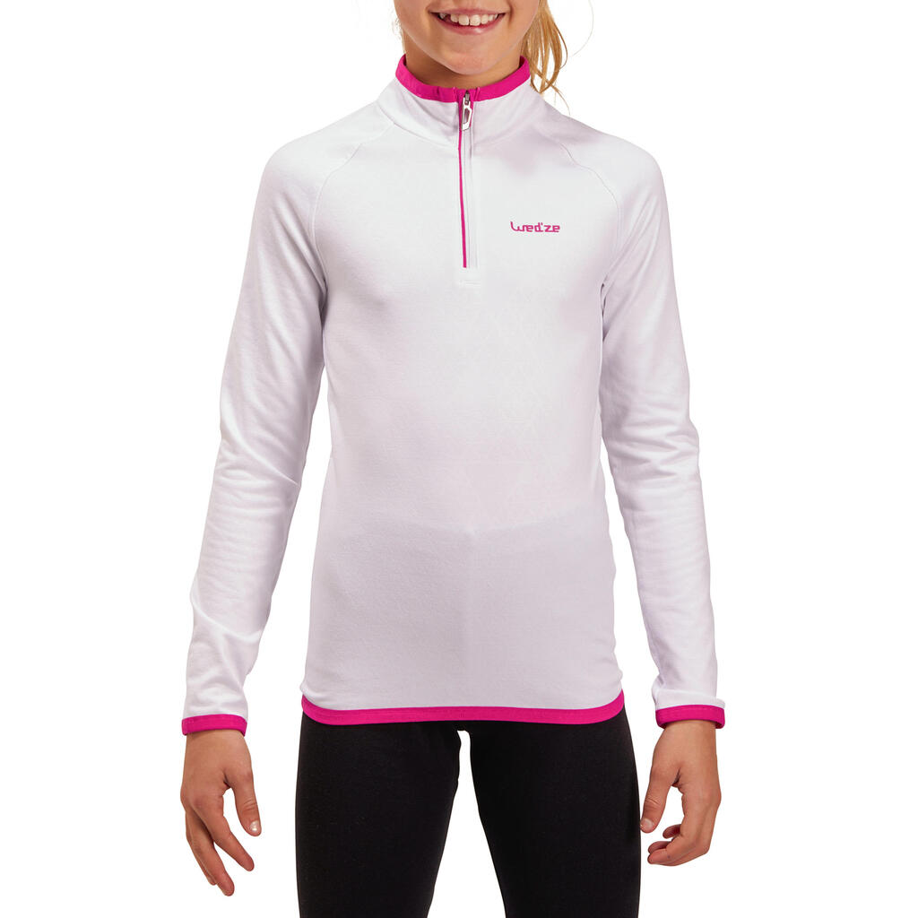 Freshwarm 1/2 Zip Kids' Ski Base Layer - White