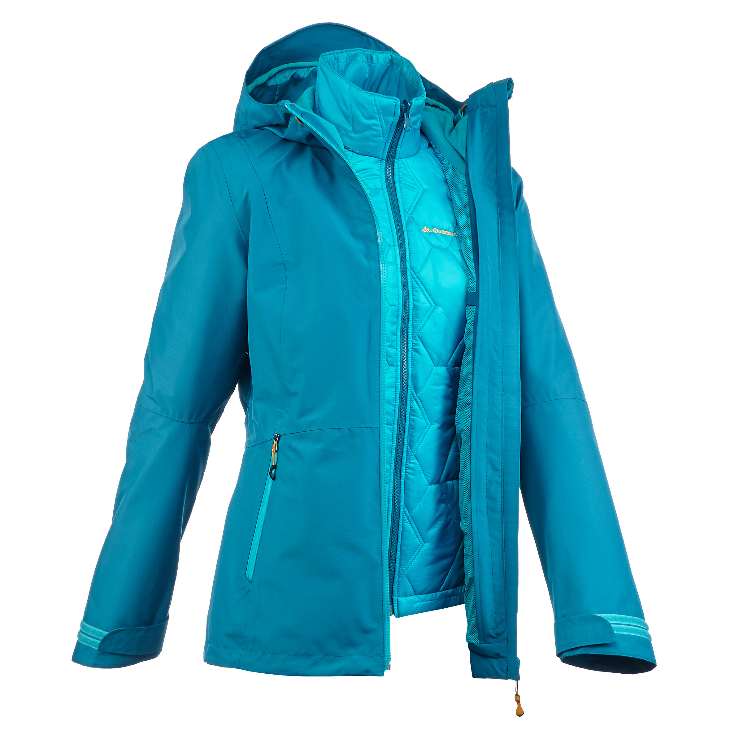 FORCLAZ Trekking jacket Rainwarm 500 3 in1 women’s blue