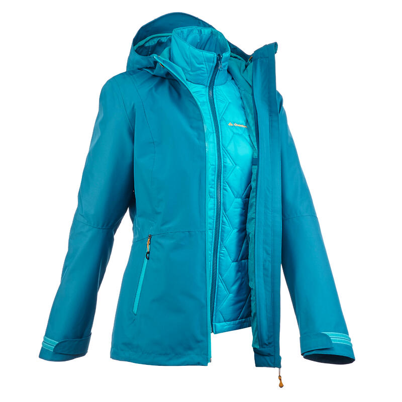 Veste 3en1 imperméable de randonnée - sh500 mountain -10°c - femme