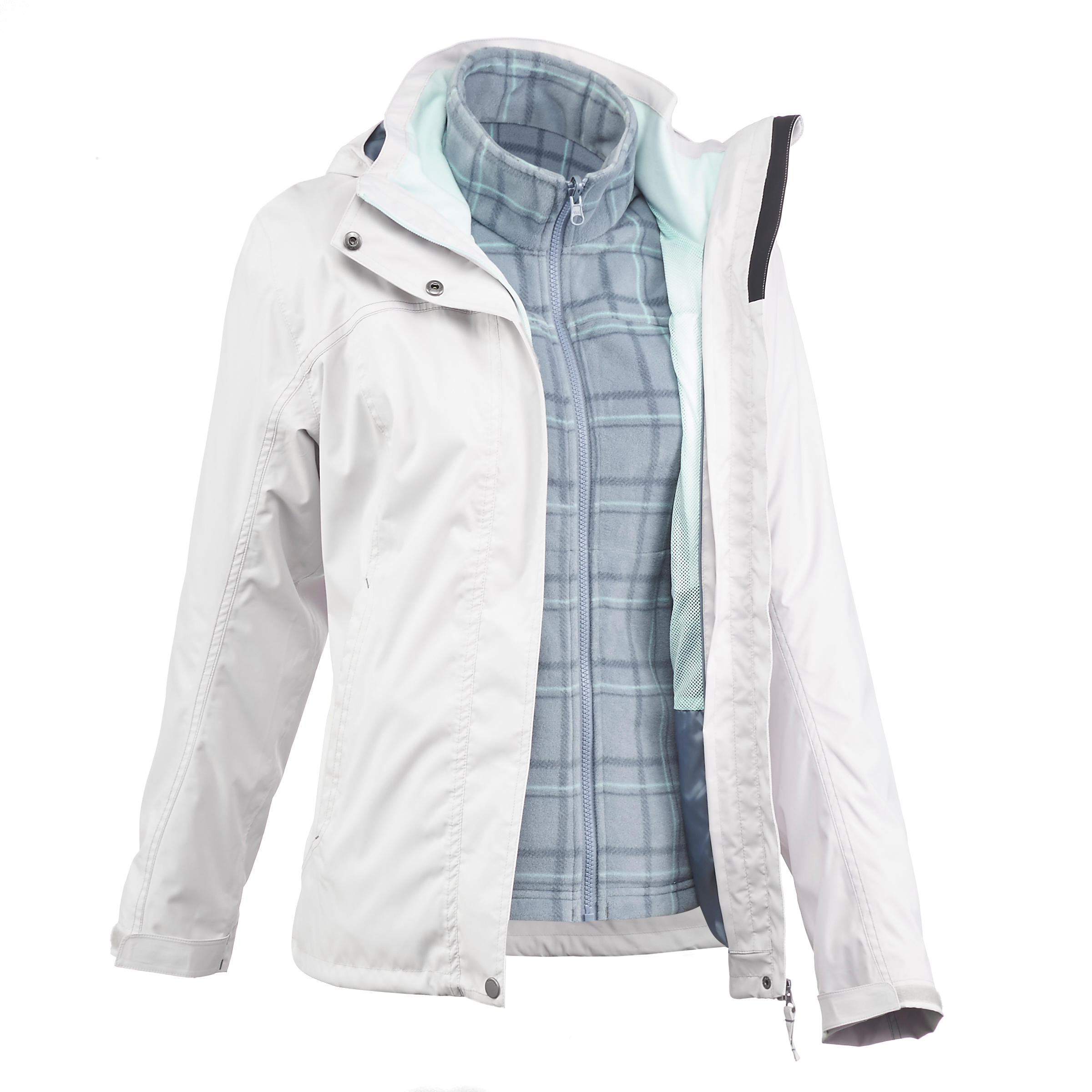 QUECHUA Rainwarm 100 Women’s 3-in-1 Trekking Jacket - White