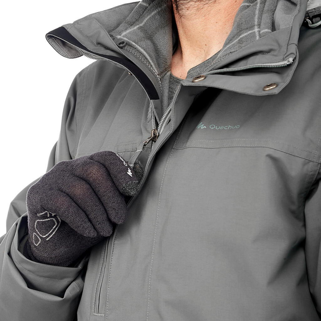 3-in-1-Jacke RainWarm 100 Herren grau
