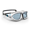 500 ACTIVE Swimming Mask, Size L - White Grey, Clear Lenses