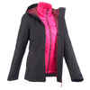 Jacket trekking Rainwarm 500 3 in 1 women’s black