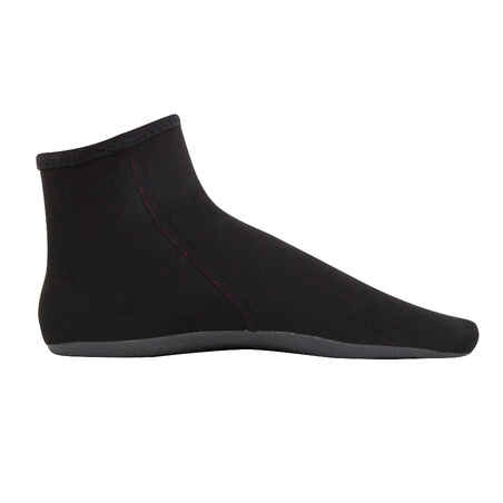 BODYBOARDING AND SURFING SOCKS 2 MM Neoprene 100 - BLACK