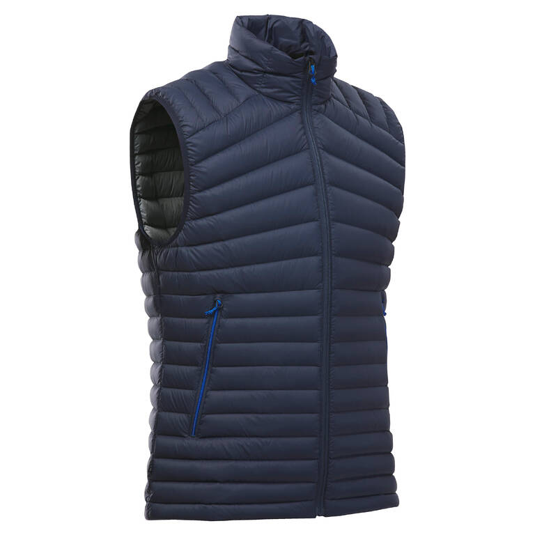 Men's sleeveless mountain trekking Down jacket TREK 100 DOWN - Navy blue