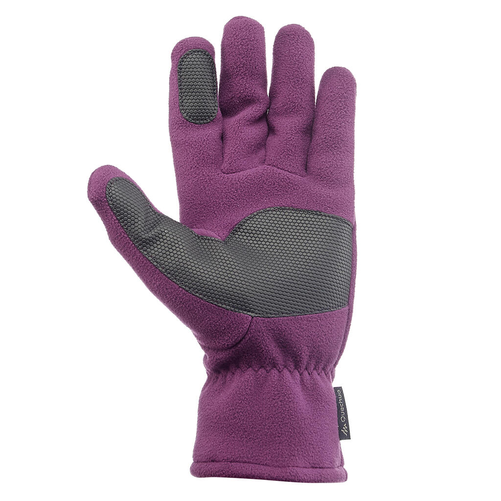 Trek 500 Adult Fleece Mountain Trekking Gloves - Purple