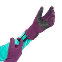 Children's fleece hiking gloves MH500 - Purple