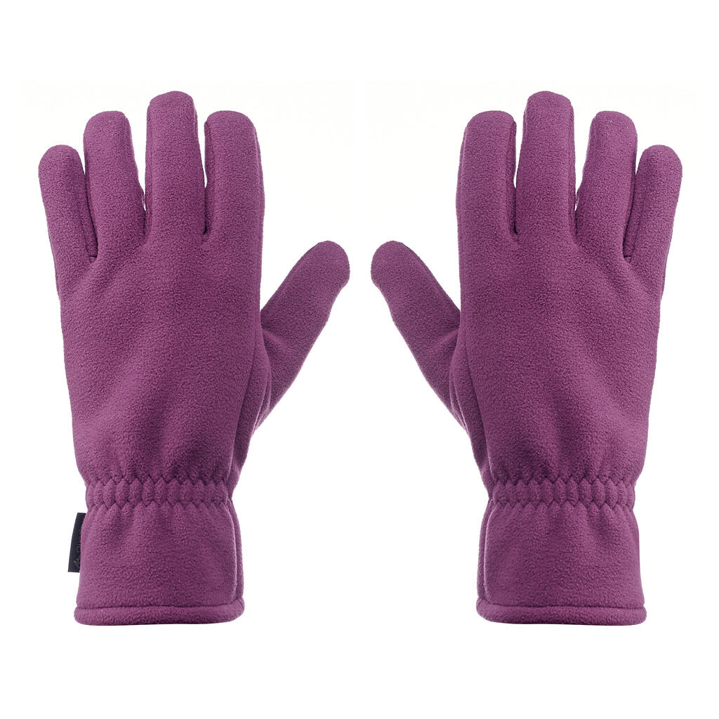 Trek 500 Adult Fleece Mountain Trekking Gloves - Purple