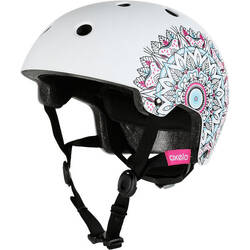 Play 7 Inline Skating Skateboarding Scootering Helmet - White Mandala