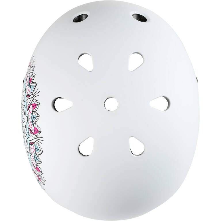 Play 7 Inline Skating Skateboarding Scootering Helmet - White Mandala