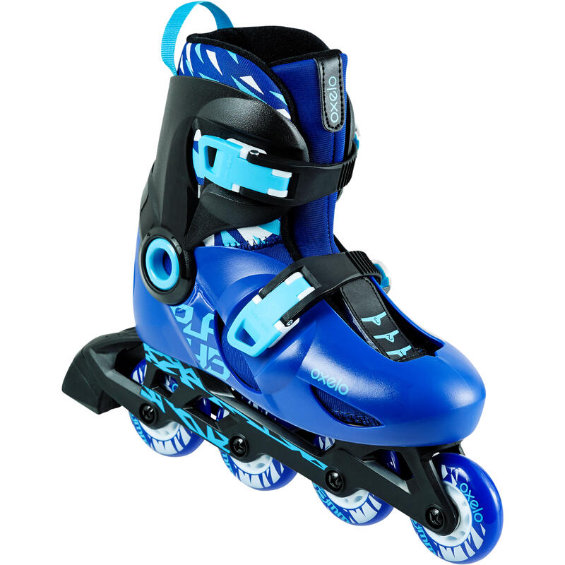 Play5 兒童滾軸溜冰鞋 (可調整尺寸) - 藍色