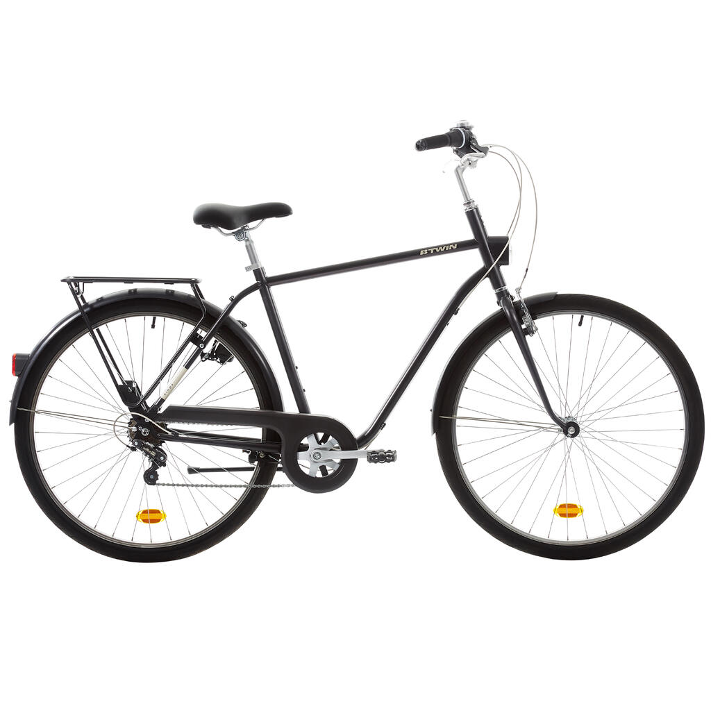 City-Bike Elops 500 hoher Einstieg schwarz