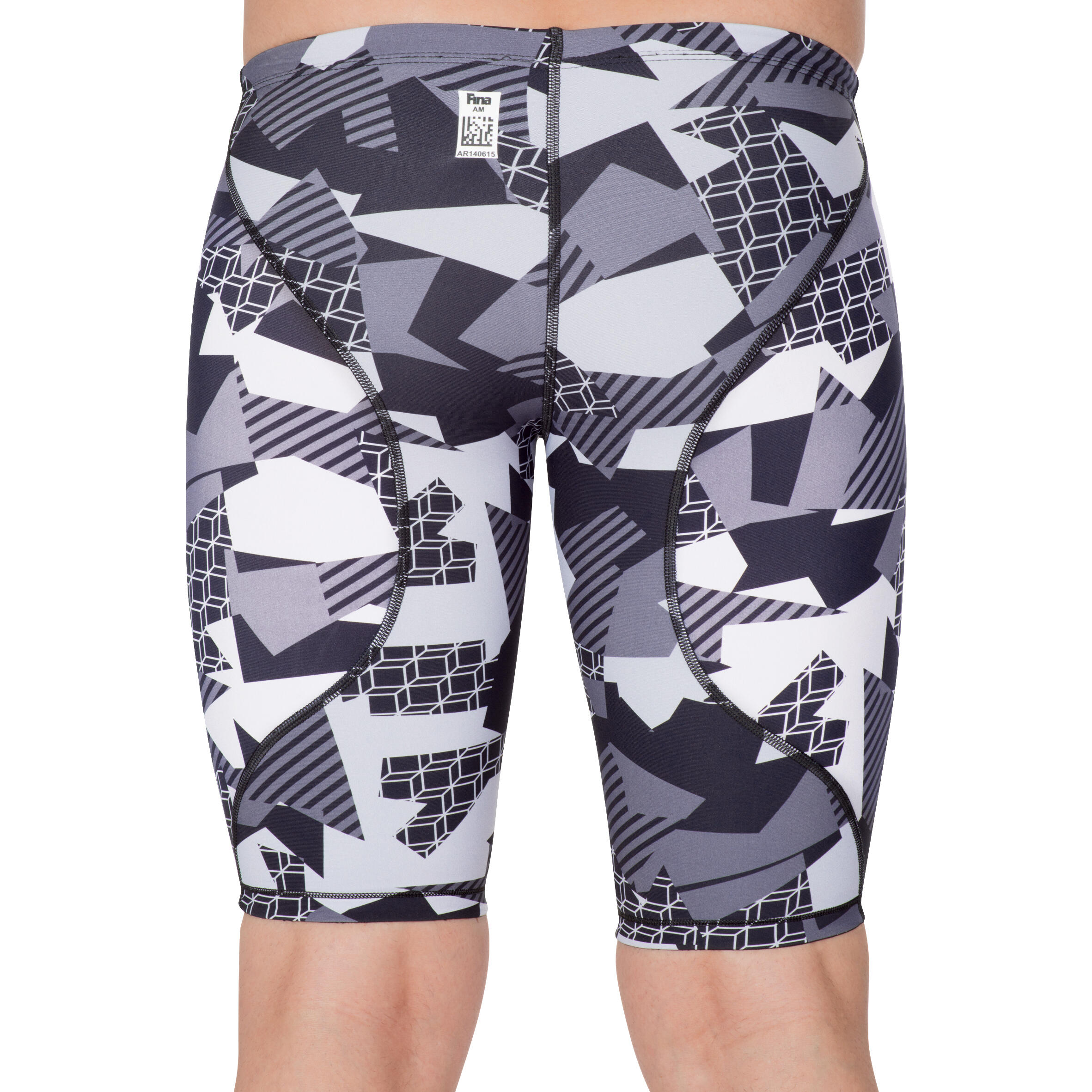 FINA POWERSKIN ST 2.0 MEN'S SWIMMING JAMMERS BLACK/GREY ARENA Decathlon