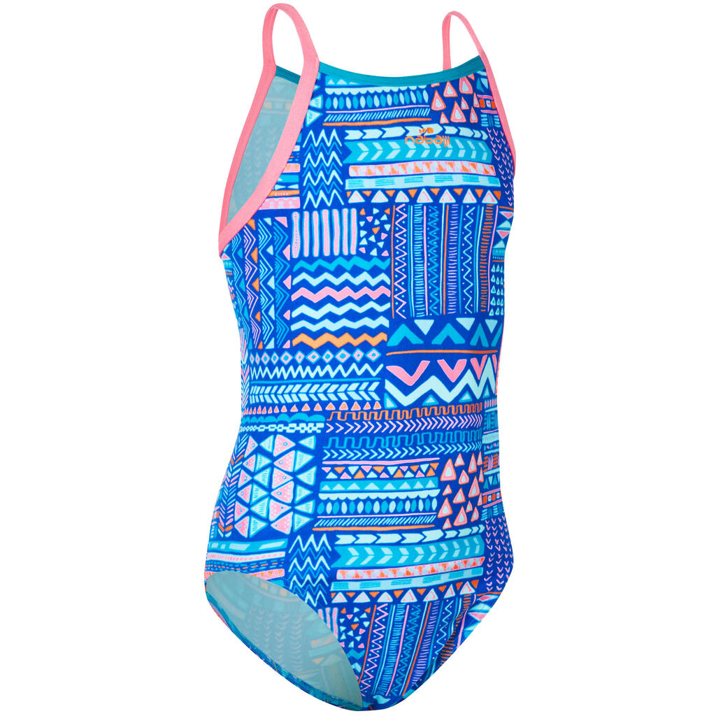 Dievčenské jednodielne plavky Jade odolné proti chlóru modré