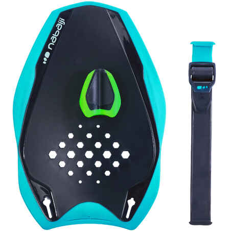 500 QUICK'IN 500 SWIMMING PADDLES, SIZE M - BLUE GREEN