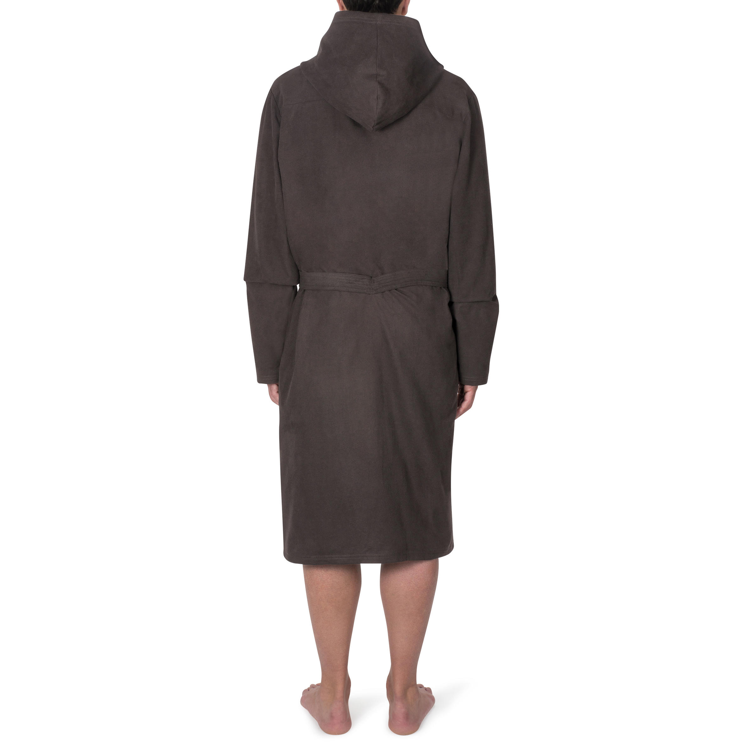 Microfibre Pool Bathrobe with Hood, Pockets and Belt - Dark Grey 3/4