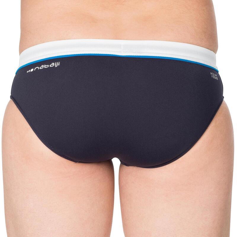 Badehose Slip Herren - 100 Pep Herren blau/weiß