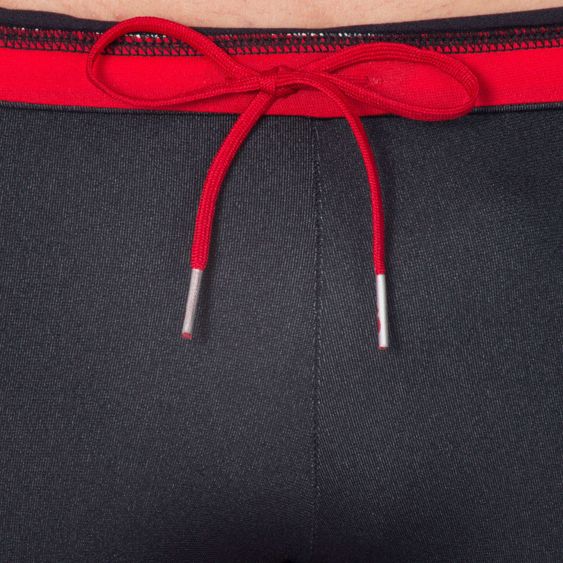 MEN'S SWIM SHORTS BOXER 500 PRINT BLACK RED 5/5