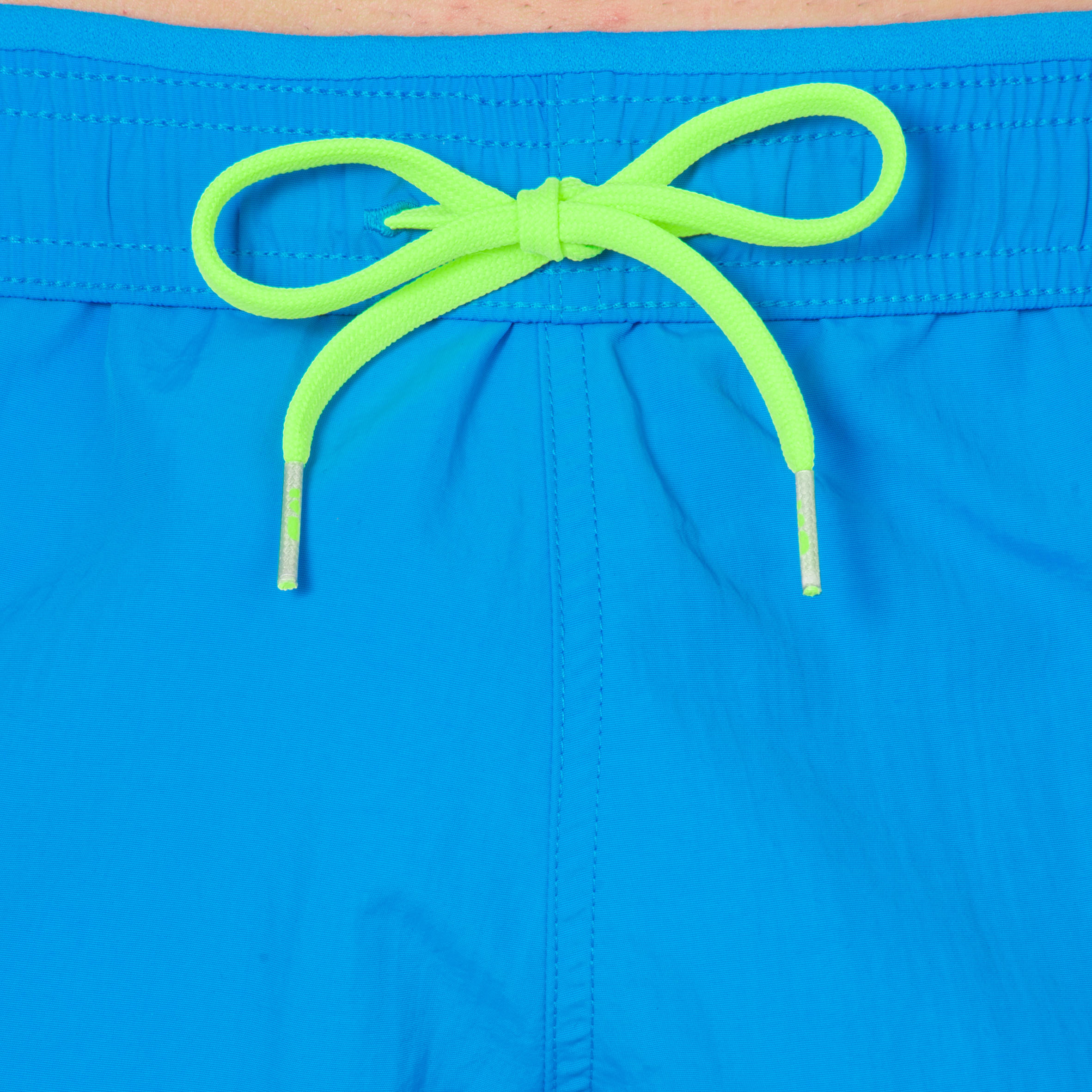 Basic Swim Shorts 100 - Boys - [EN] steel blue, Fluo blood orange - Nabaiji  - Decathlon