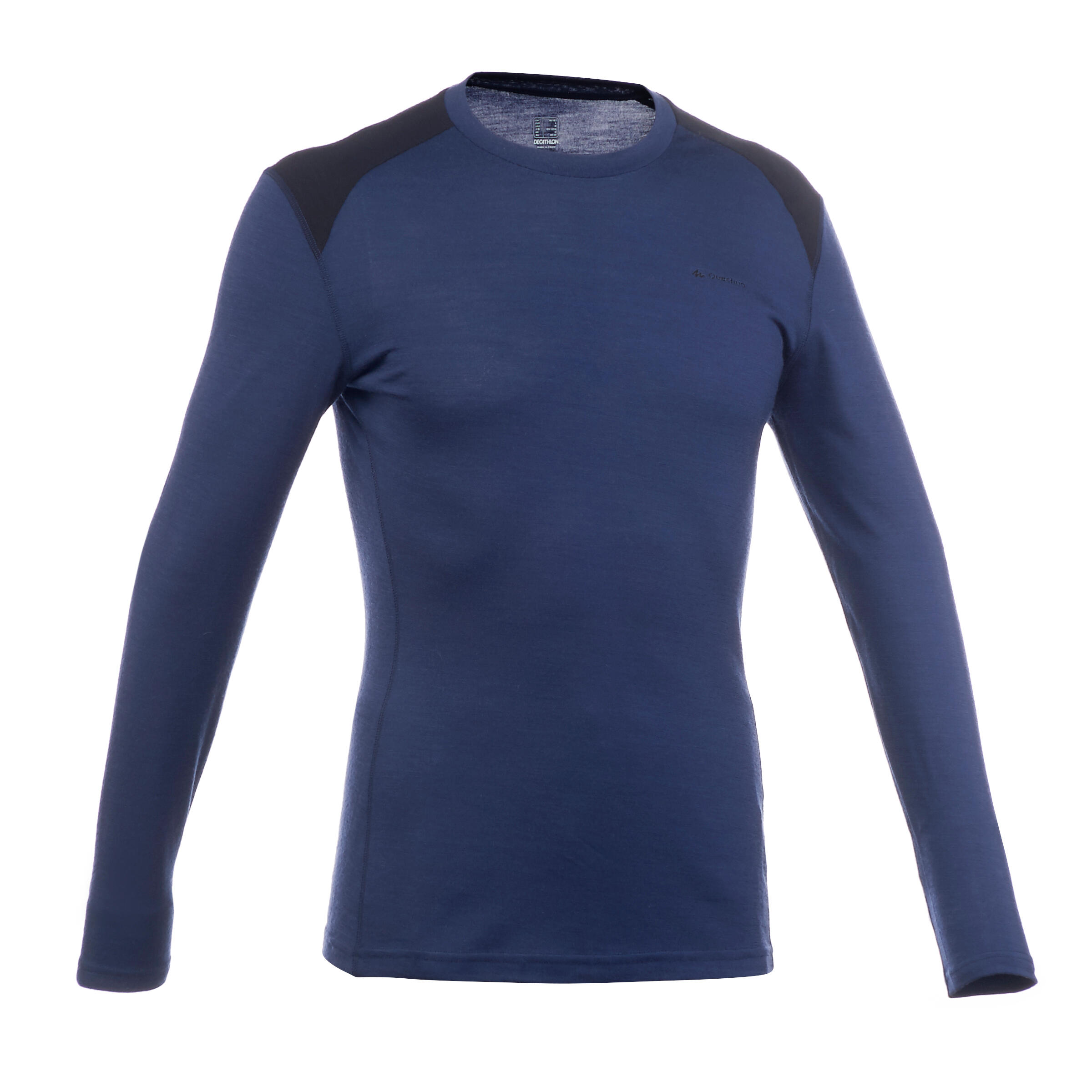 FORCLAZ TECHWOOL190 Men's Mountain Trekking Long-Sleeved T-Shirt - Blue